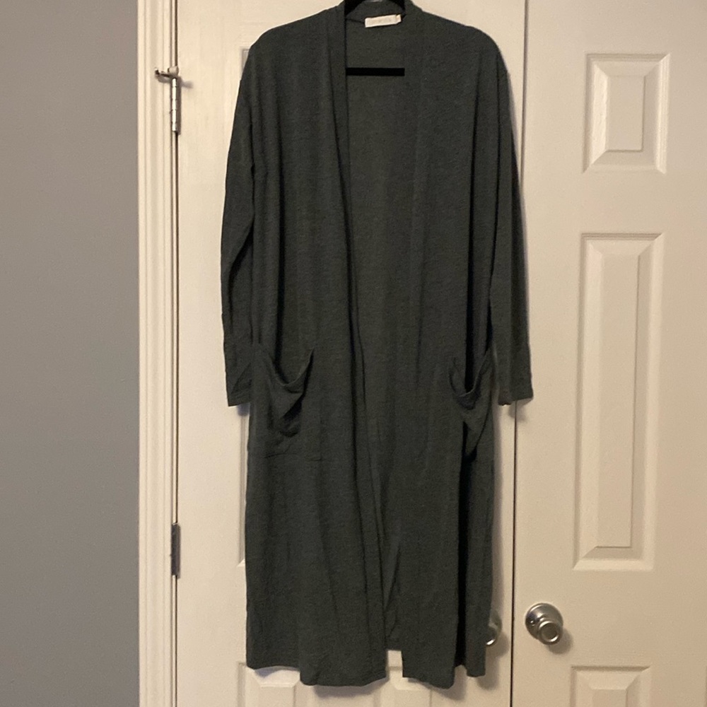amaryllis Grey Duster Cardigan Size L